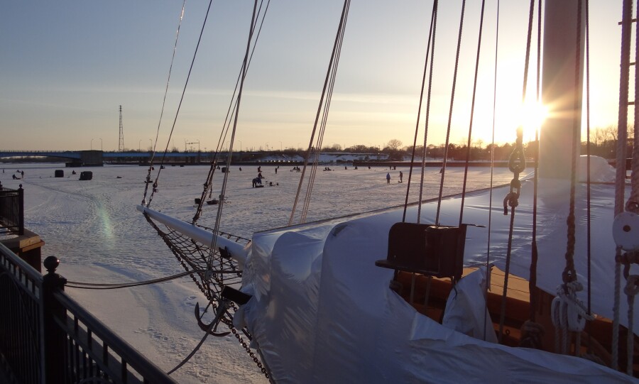 Ice Fishing Beyond The Mast