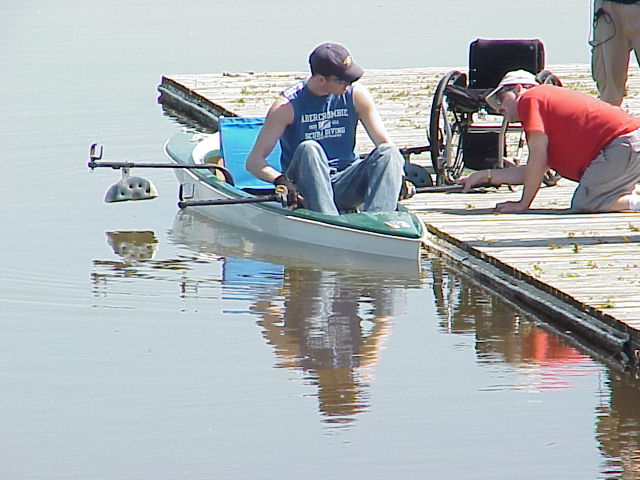 Michigan Sports Unlimited Rowing Day - Setting the boat