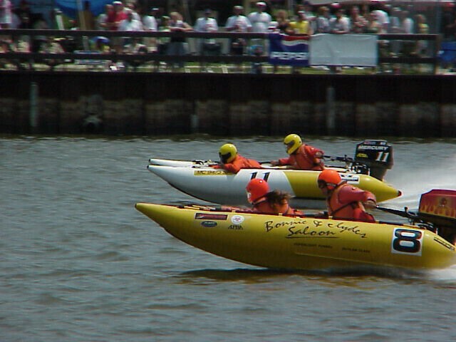 Tunnel boats neck and neck