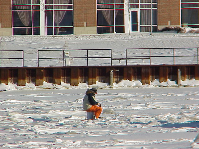 Lone Ice fisherman